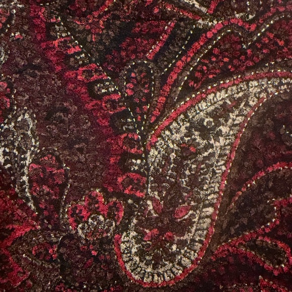 K Petite Vintage Red/Gold Button Up Paisley Blazer Jacket size 12P - Picture 7 of 10